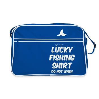 Angeln - Fischen - Angler - Fischer - Fischerei - Retro Tasche - Blau/Weiß - Vorne