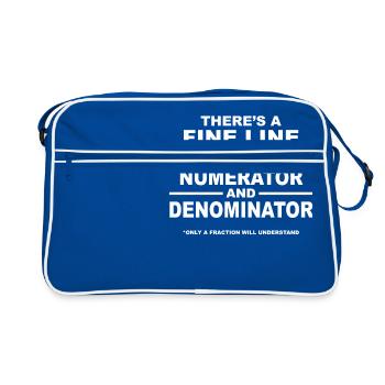 There Is A Fine Line Between Numerator And Denomin - Retro Bag - blue/white - Front