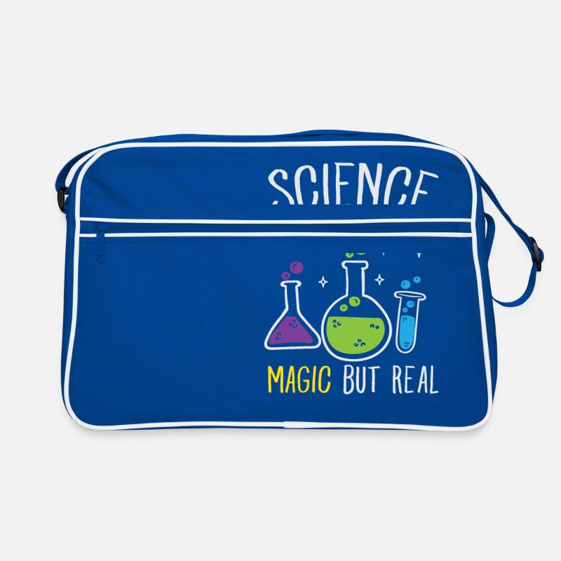 Science Its Like Magic But Real Nerd Geek Geschenk - Retro Tasche - Blau/Weiß