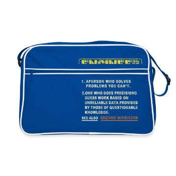 Engineer Wizard - Retro Tasche - Blau/Weiß - Vorne