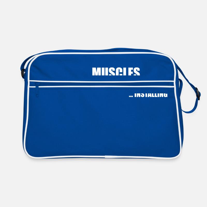 Installing Muscles Funny Gym - Retro Bag - blue/white