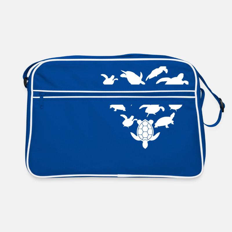 Turtle - Turtle Lover - Turtles - Retro Bag - blue/white