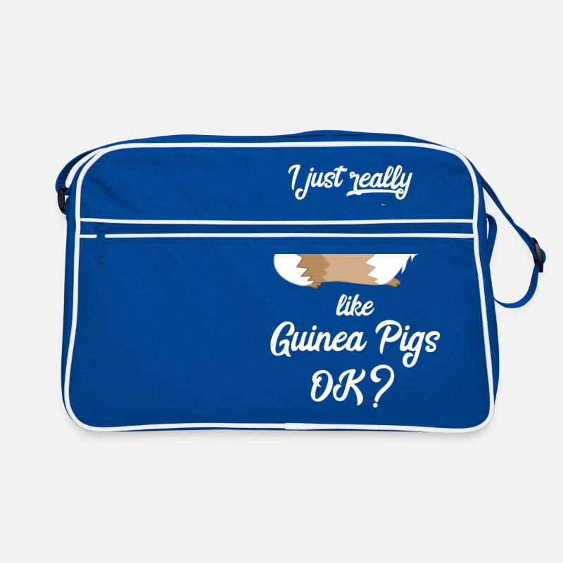 Cochon d'Inde - Cochon d'Inde - Amour - Sac Retro - bleu/blanc