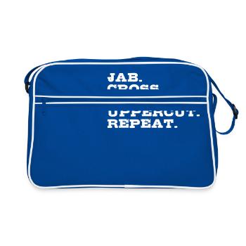 Jab Cross Hook Uppercut Martial Arts Boxing Gift - Retro Bag - blue/white - Front
