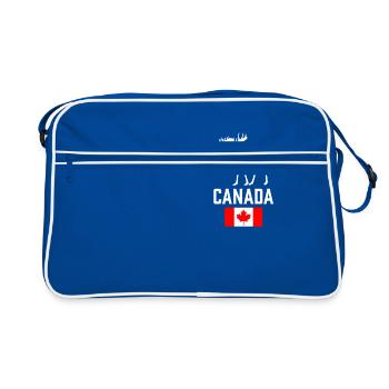 Kanada Elch Kanada Flagge Kanadische stolz Maple Leaf - Retro Tasche - Blau/Weiß - Vorne