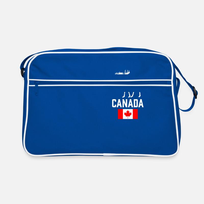 Canada Moose Canada Flag Canadian Pride Maple Leaf - Retro Bag - blue/white