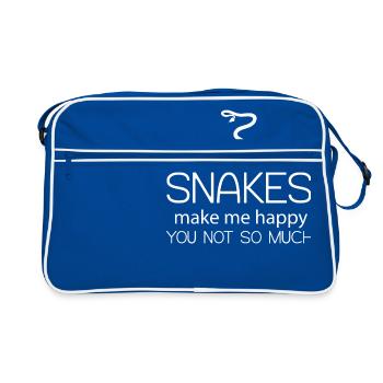 Schlangen - Schlange - Glücklich - Retro Tasche - Blau/Weiß - Vorne