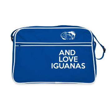 Iguana - Iguanas - Iguana Owners - Keep Calm - Retro Bag - blue/white - Front