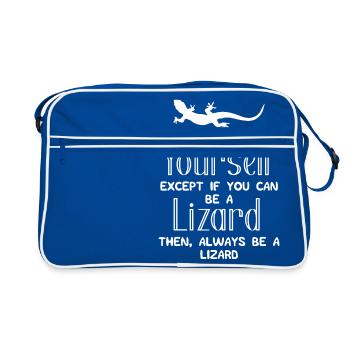 Echse - Echsen - Echsenbesitzer - Lol - Geschenk - Retro Tasche - Blau/Weiß - Vorne
