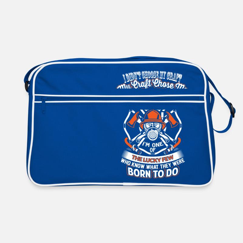 Né pour pompier pompier pompier - Sac Retro - bleu/blanc