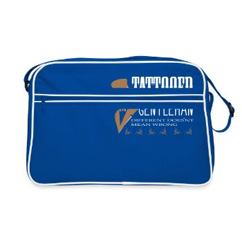 Motif de tatouage - Tatooed Gentleman - Encre tatouée - Sac Retro - bleu/blanc - Devant