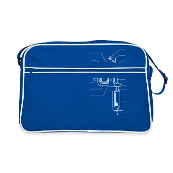 Motif de tatouage - Machine de tatouage - encre tatouée Ku - Sac Retro - bleu/blanc - Devant