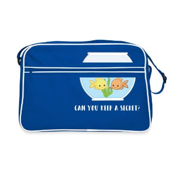 Fisch - Fischhalter - Aquarist - Lustig - Lol - Retro Tasche - Blau/Weiß - Vorne