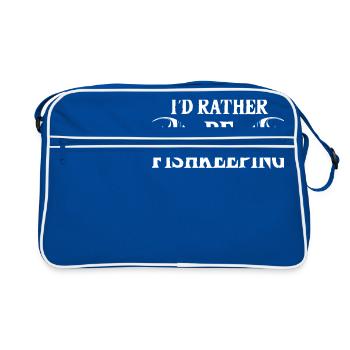 Fisch - Fischhalter - Aquarist - Ich würde lieber - Retro Tasche - Blau/Weiß - Vorne