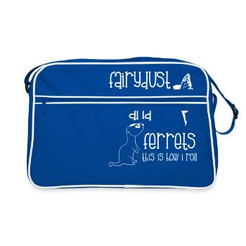 Frettchenfreund - Frettchen - Feenstaub - Retro Tasche - Blau/Weiß - Vorne