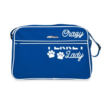 Ferret Friend - Ferret - Ferret Lady - Retro Bag - blue/white - Front