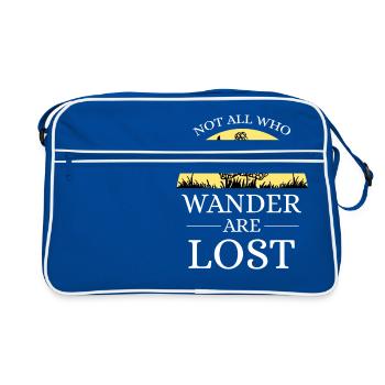 Wander are Lost - Funny mushroom collector saying Pil - Retro Bag - blue/white - Front