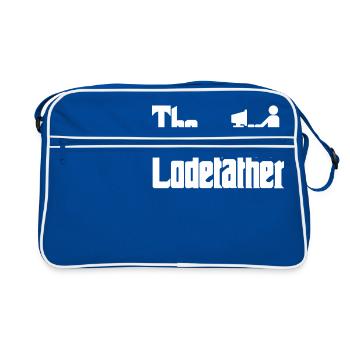 The Codefather Programmer PC Coding Gift - Retro Bag - blue/white - Front