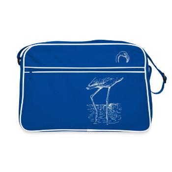 Flamingo drawing - Retro Bag - blue/white - Front