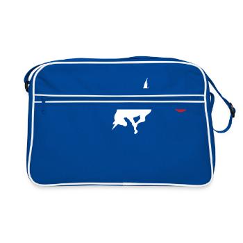 Ich furze Regenbögen - Einhorn - Retro Tasche - Blau/Weiß - Vorne