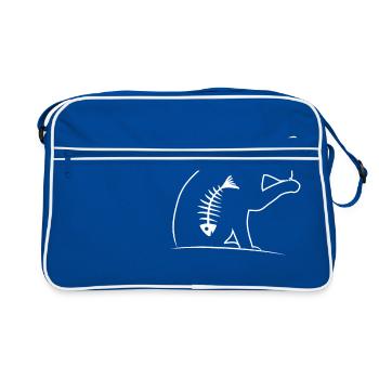 Chat chat kitty chat gueule de bois - Sac Retro - bleu/blanc - Devant