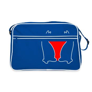 Chat mignonne cadeau pour animaux de compagnie miaou chats - Sac Retro - bleu/blanc - Devant