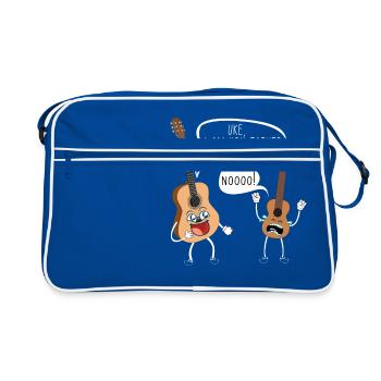 Uke ich bin dein Vater Gitarre Geschenk - Retro Tasche - Blau/Weiß - Vorne
