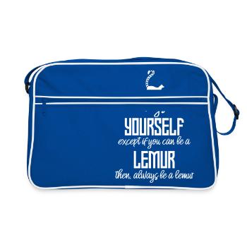 Lemur - Lemurs - Lemurs T-Shirt - Soyez vous-même - Sac Retro - bleu/blanc - Devant