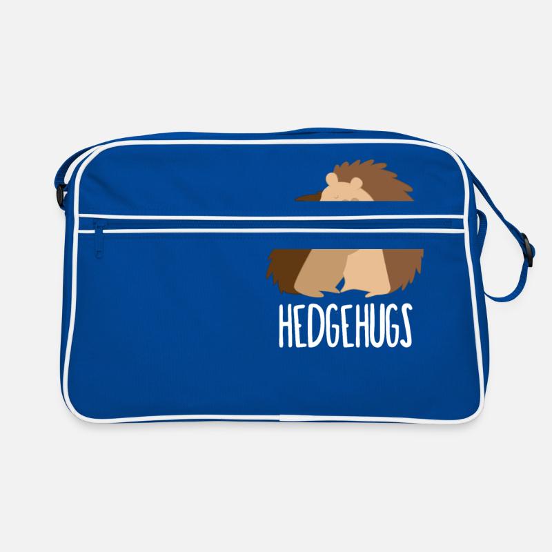 Hedgehog - hedgehog lover - hedgehog fan - hedgie - gift - Retro Bag - blue/white