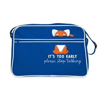 Panda rouge - ours de chat - moufle du matin - Sac Retro - bleu/blanc - Devant