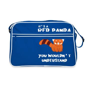Panda rouge - Ours chat - Amant panda - Panda - Sac Retro - bleu/blanc - Devant