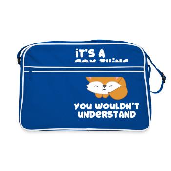 Fox - vixen - Fox lovers - gift - Retro Bag - blue/white - Front