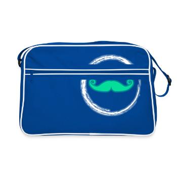 Glow Moustache au néon Party Glowing Effect Retro - Sac Retro - bleu/blanc - Devant
