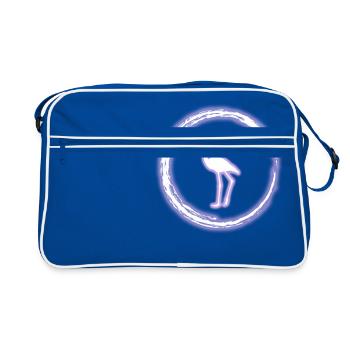 Glow Circle Flamingo Lumineux effet lumineux au néon - Sac Retro - bleu/blanc - Devant