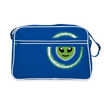 T-shirt néon Glow Alien Effet lumineux demi-lune - Sac Retro - bleu/blanc - Devant