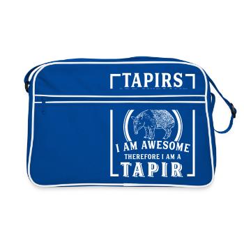 Tapirs Are Awesome I Am Awesome Funny Malayan - Retro Bag - blue/white - Front