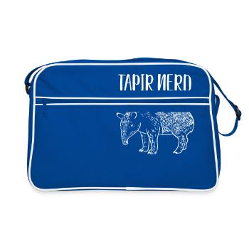 Tapir Nerd T-Shirt Cool Malayan Tapir Animal Geek - Retro Bag - blue/white - Front