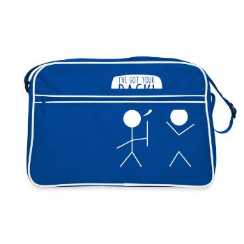 J'ai votre cadeau drôle de chiffre de bâton de dos - Sac Retro - bleu/blanc - Devant