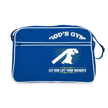 God's Gym Christian Fitness Gift - Retro Bag - blue/white - Front