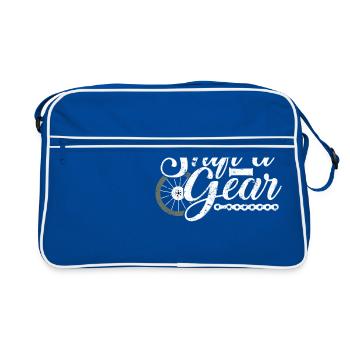 Motorcycle saying Cross Racer exit - Retro Bag - blue/white - Front