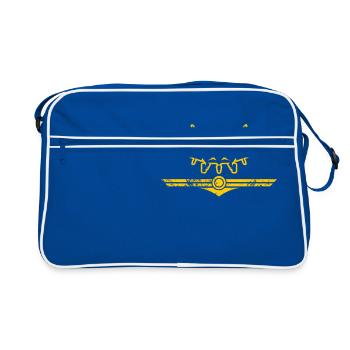 Pilot fighter jet military jet plane - Retro Bag - blue/white - Front