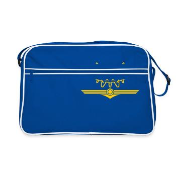 Pilot fighter jet military jet jet hunter - Retro Bag - blue/white - Front