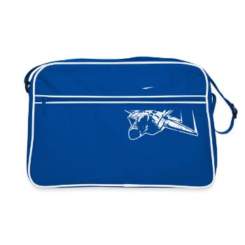 Pilot fighter jet military jet fighter fighter pilot - Retro Bag - blue/white - Front