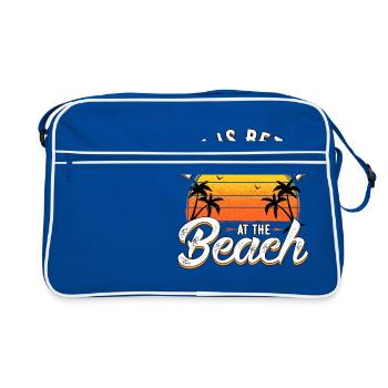 Vie plage cadeau idée cadeau sport été - Sac Retro - bleu/blanc - Devant