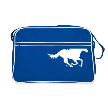Cadeau de sport de courses hippiques - Sac Retro - bleu/blanc - Devant