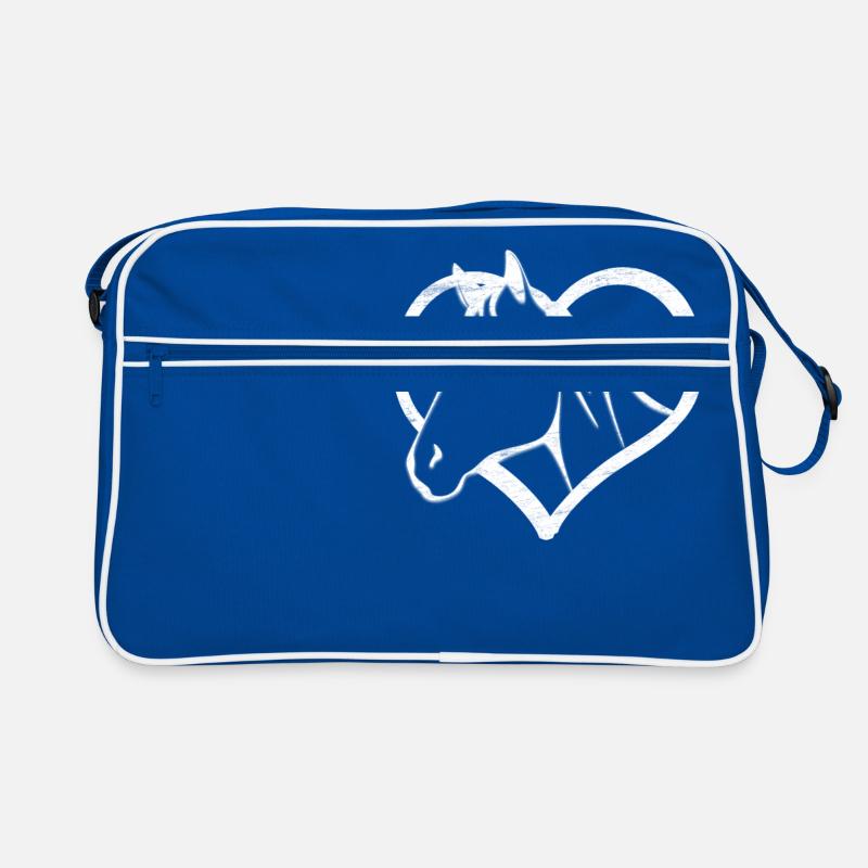 Pferd, Herz, reiten Retro Tasche