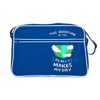 Cadeau de graduation de professeur de rotation de la terre enseignant - Sac Retro - bleu/blanc - Devant