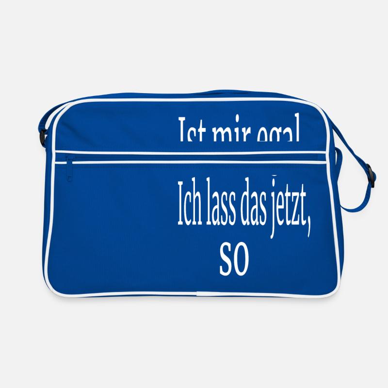 Lustiger Spruch - Retro Tasche - Blau/Weiß
