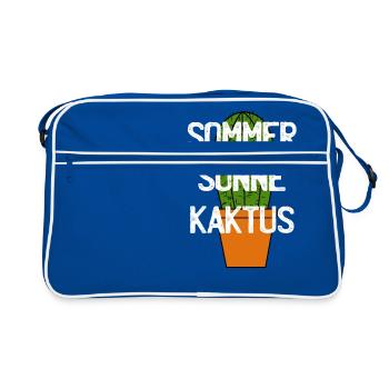 Summer sun cactus - Retro Bag - blue/white - Front