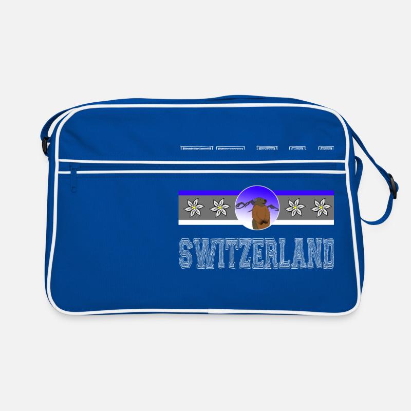 Schweiz Schweizer Murmeltier Edelweiss Geschenk Retro Tasche